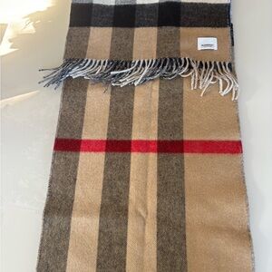 Burberry Tan and Black Wool Scarf